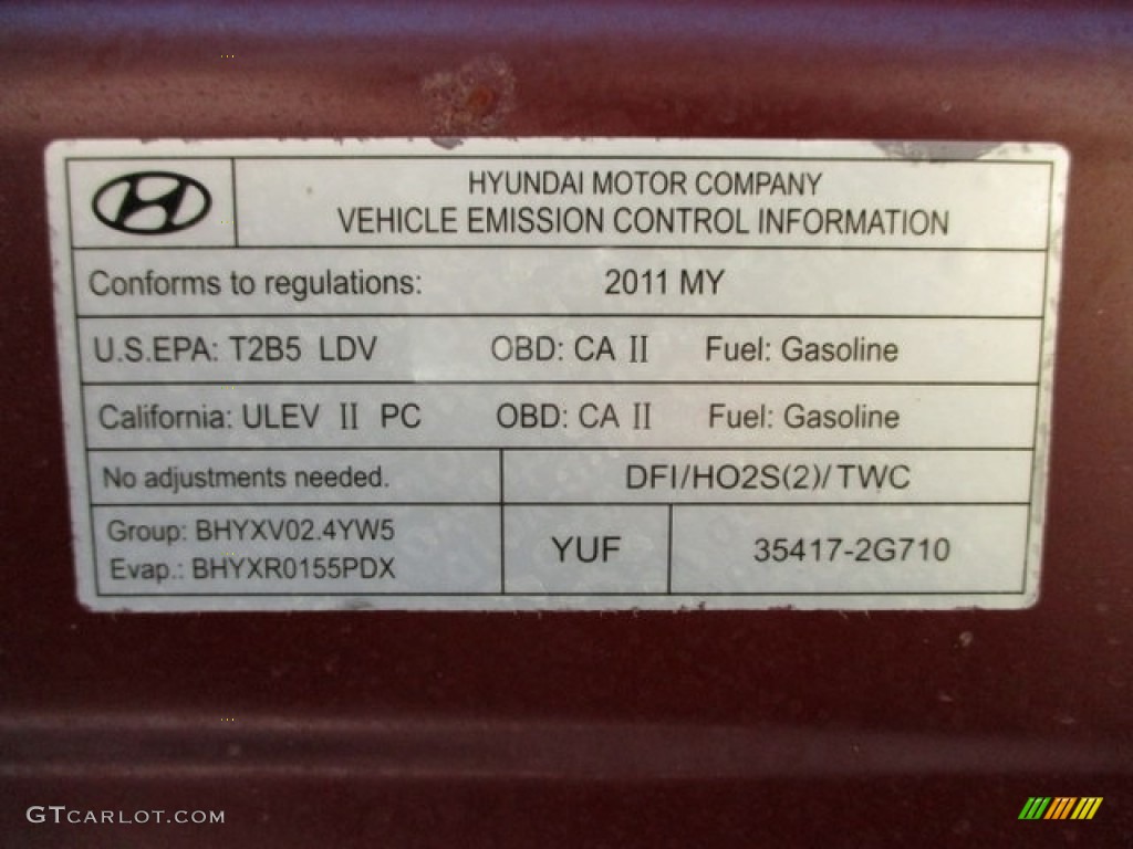 2011 Sonata GLS - Venetian Red / Camel photo #72