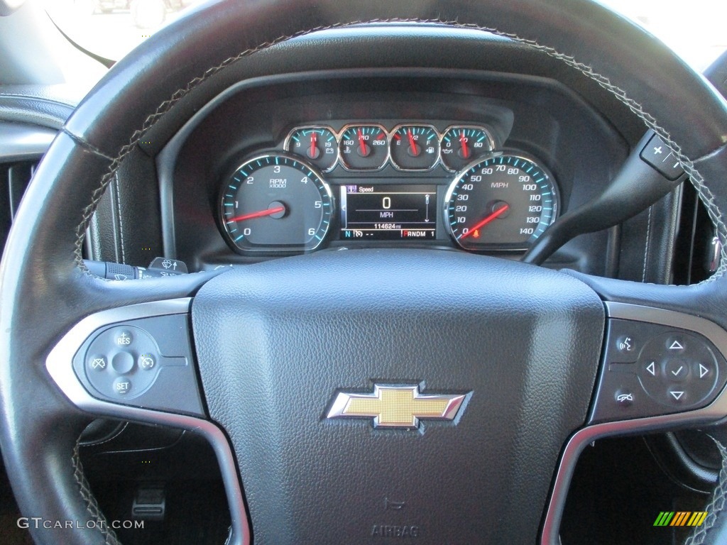 2015 Chevrolet Silverado 2500HD LTZ Double Cab Jet Black Steering Wheel Photo #142989297