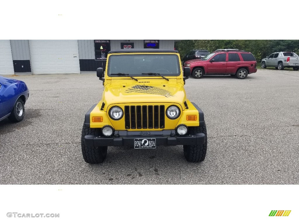 2004 Wrangler Sport 4x4 - Solar Yellow / Khaki photo #7