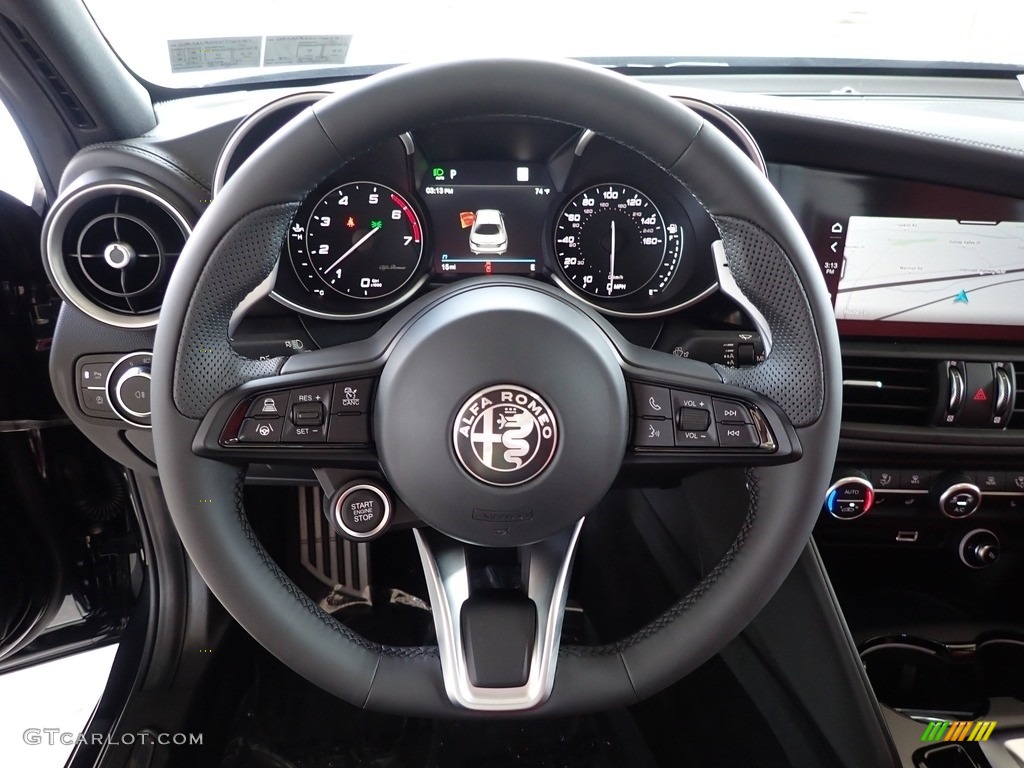 2022 Alfa Romeo Giulia Ti AWD Black/Red Steering Wheel Photo #142995934