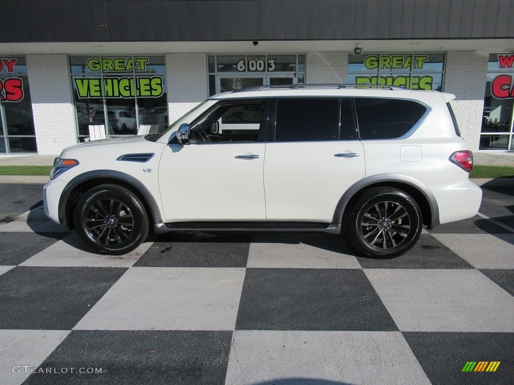 2017 Armada Platinum 4x4 - Pearl White / Almond photo #1