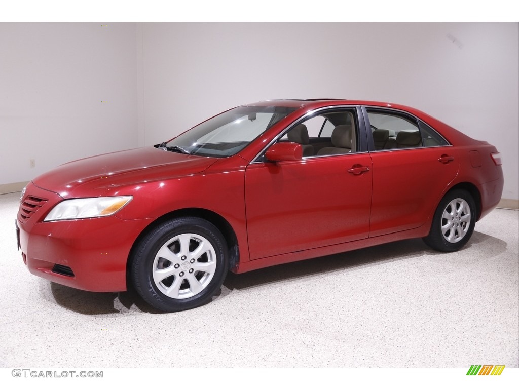 2009 Camry LE - Barcelona Red Metallic / Bisque photo #3