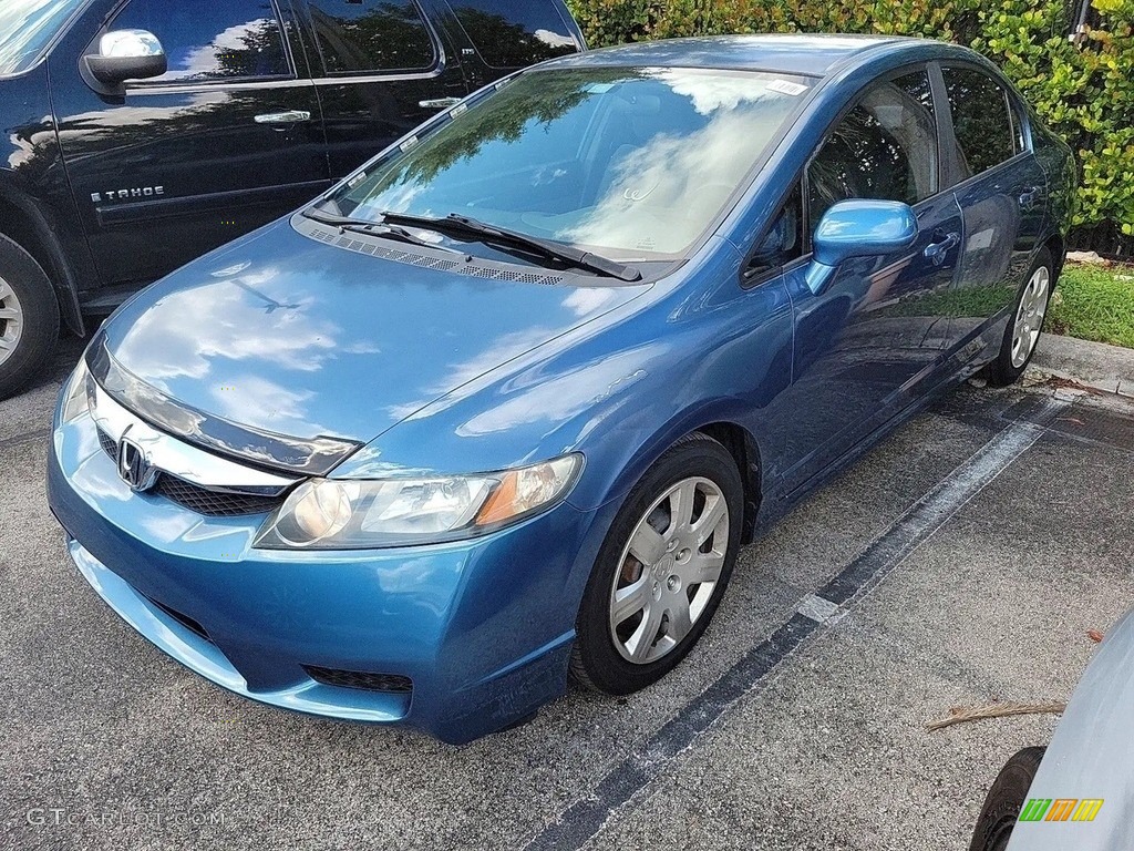 2010 Civic LX Sedan - Atomic Blue Metallic / Gray photo #1