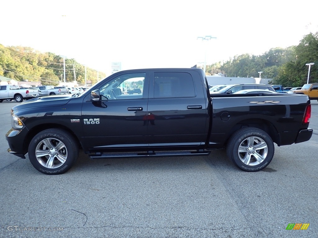 2018 1500 Sport Crew Cab 4x4 - Brilliant Black Crystal Pearl / Black photo #2