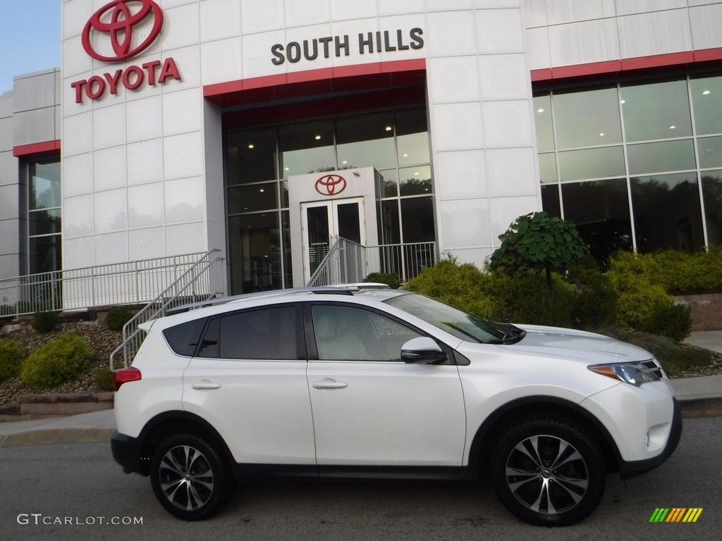 2015 RAV4 Limited AWD - Blizzard Pearl / Latte photo #2
