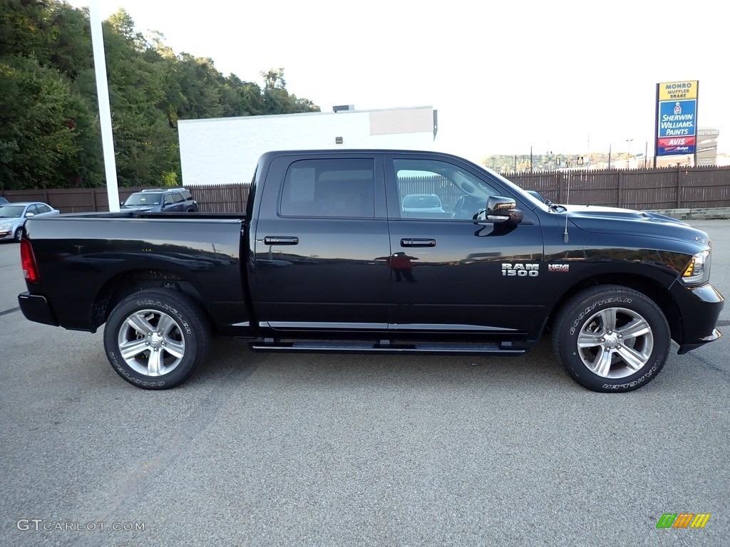 2018 1500 Sport Crew Cab 4x4 - Brilliant Black Crystal Pearl / Black photo #6