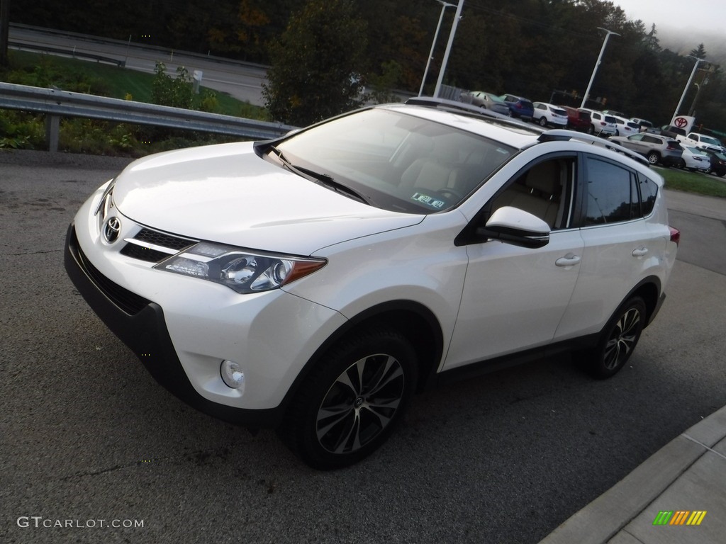 2015 RAV4 Limited AWD - Blizzard Pearl / Latte photo #13