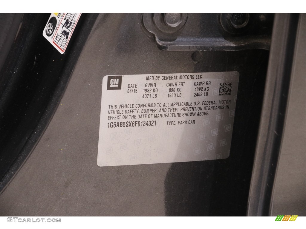 2015 ATS 2.0T Luxury Sedan - Phantom Gray Metallic / Jet Black/Jet Black photo #20