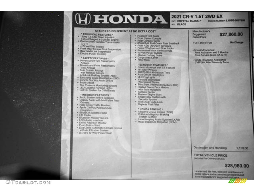 2022 Honda CR-V EX Window Sticker Photo #143008772