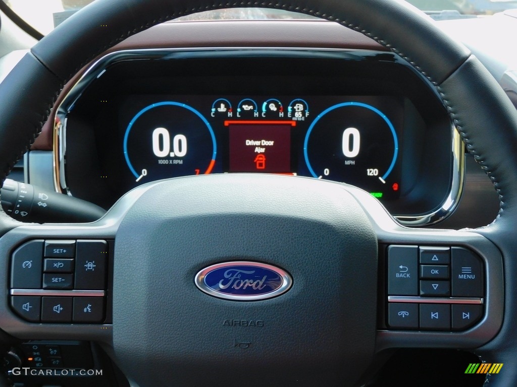 2021 Ford F150 Lariat SuperCrew 4x4 Black Steering Wheel Photo #143013787