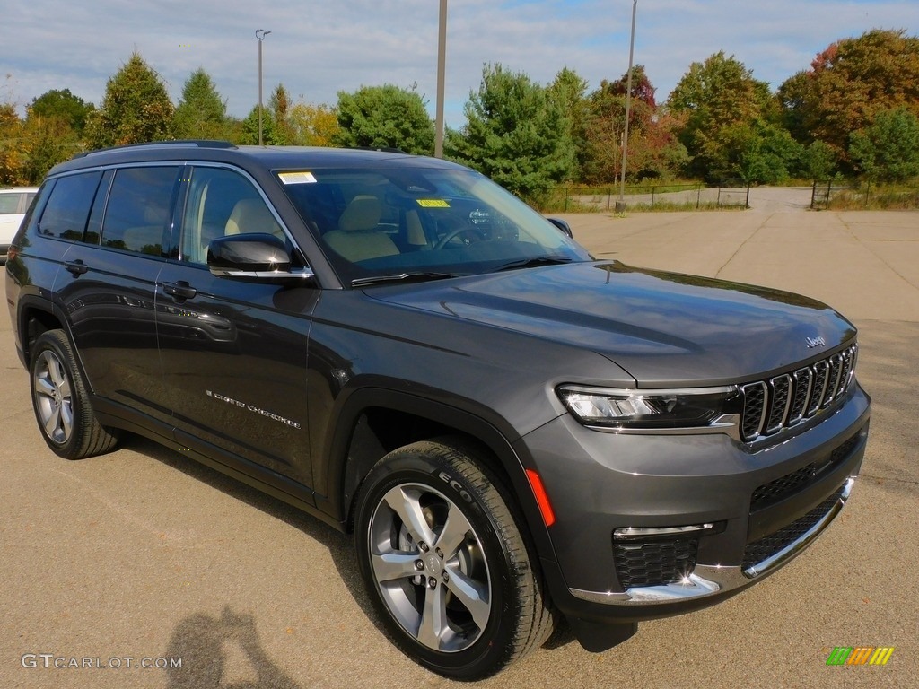 2021 Grand Cherokee L Limited 4x4 - Baltic Gray Metallic / Global Black/Wicker Beige photo #3