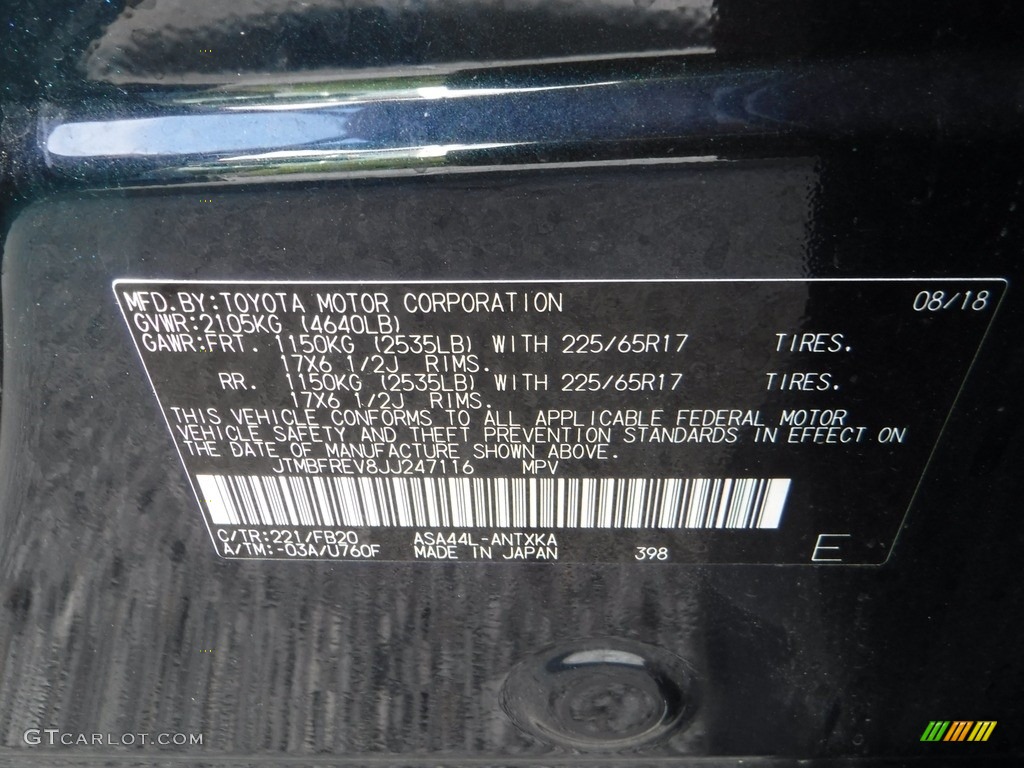 2018 RAV4 LE AWD - Galactic Aqua Mica / Black photo #27