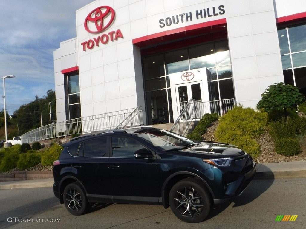 2018 RAV4 SE AWD - Galactic Aqua Mica / Black photo #2