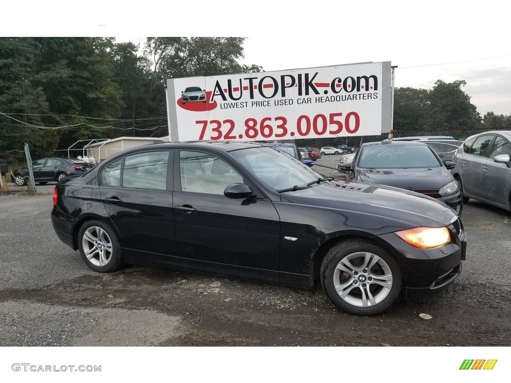 2008 3 Series 328i Sedan - Black Sapphire Metallic / Black Dakota Leather photo #1