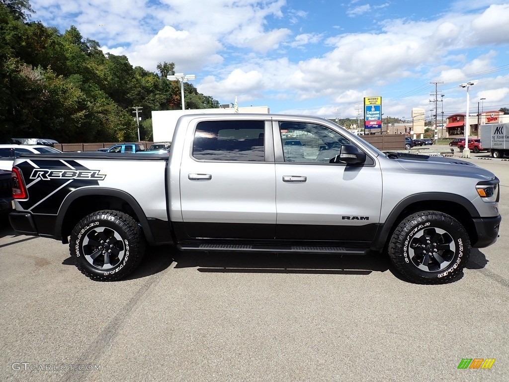 2019 1500 Rebel Crew Cab 4x4 - Billett Silver Metallic / Black/Red photo #7