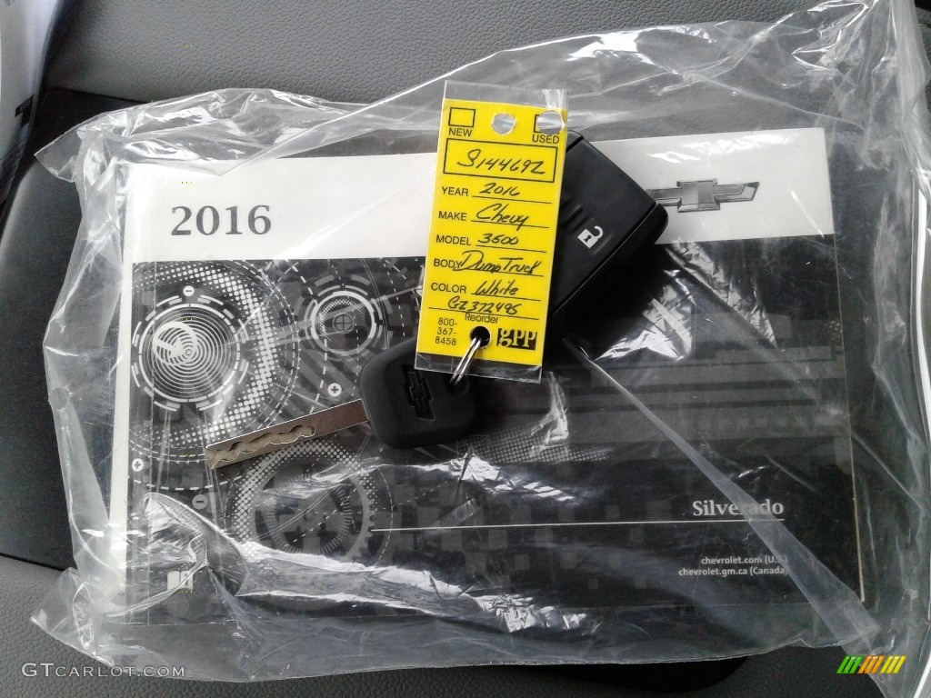 2016 Chevrolet Silverado 3500HD WT Regular Cab 4x4 Dump Truck Books/Manuals Photo #143031916