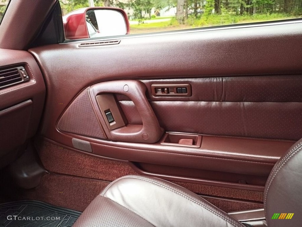 1990 Toyota Supra Turbo Burgundy Door Panel Photo #143032051