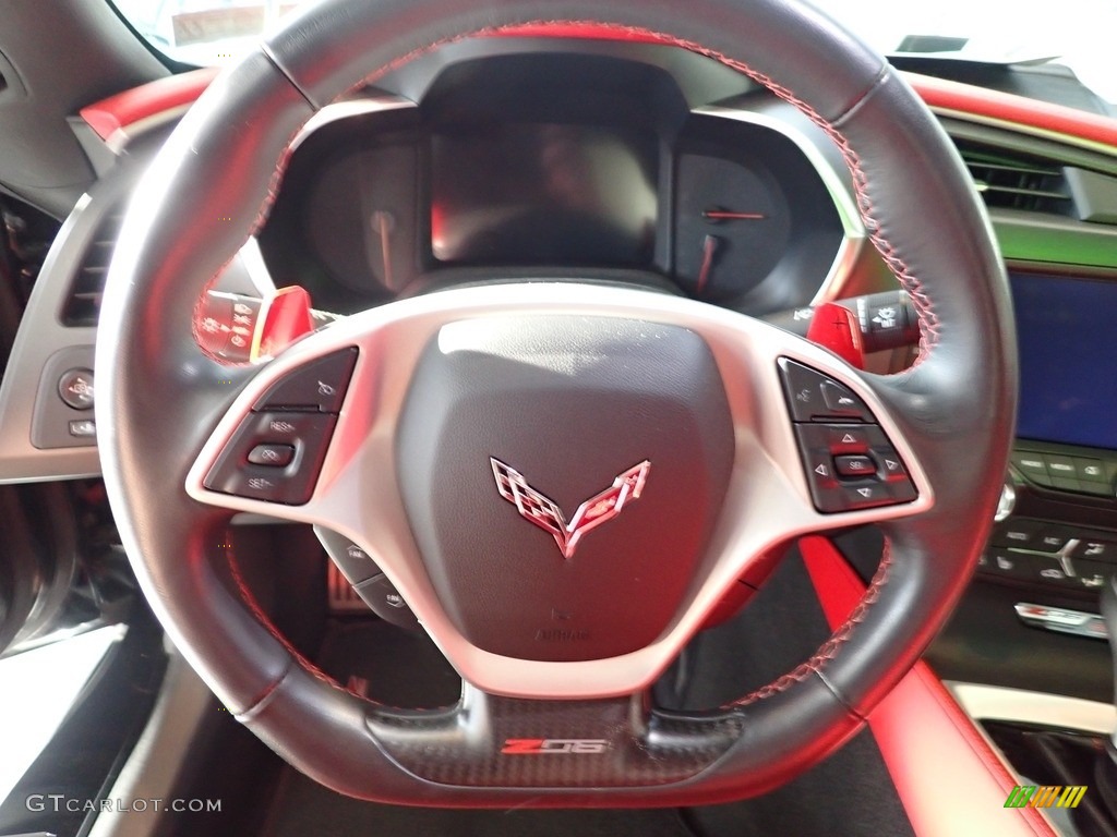 2019 Chevrolet Corvette ZR1 Coupe Adrenaline Red Steering Wheel Photo #143032078