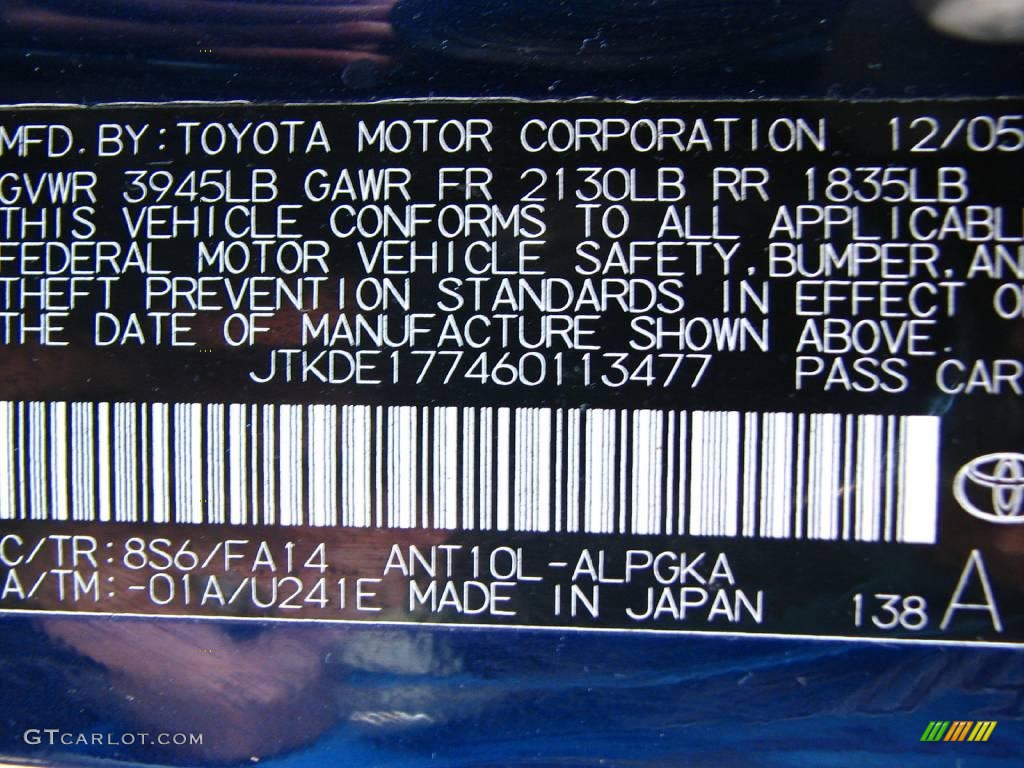 2006 tC  - Nautical Blue Metallic / Dark Charcoal photo #15