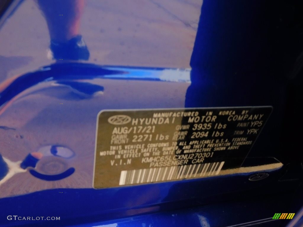 2022 Hyundai Ioniq Hybrid Blue Color Code Photos