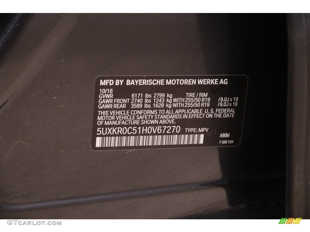 2017 X5 xDrive35i - Dark Graphite Metallic / Black photo #23