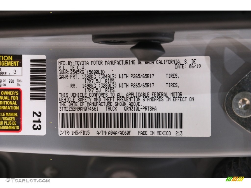 2019 Tacoma TRD Sport Double Cab 4x4 - Cement Gray / TRD Graphite photo #20