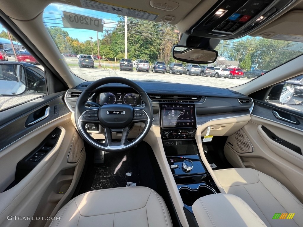 2021 Jeep Grand Cherokee L Limited 4x4 Global Black/Wicker Beige Dashboard Photo #143051105
