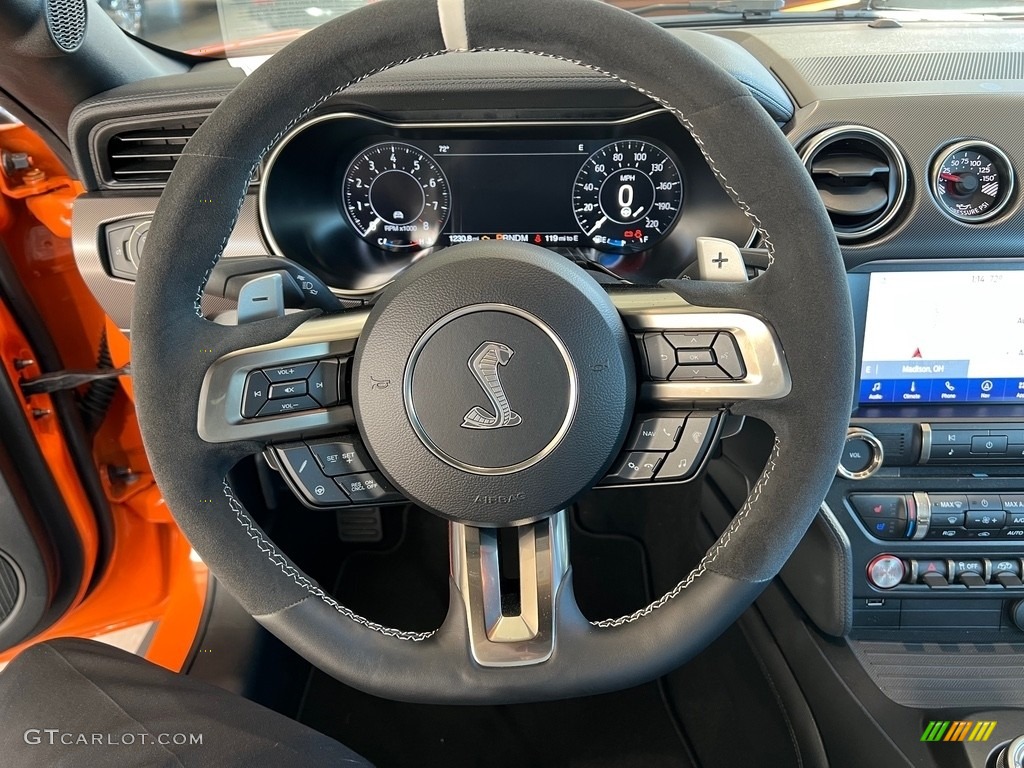 2020 Ford Mustang Shelby GT500 GT500 Ebony/Smoke Gray Stitch Steering Wheel Photo #143051543