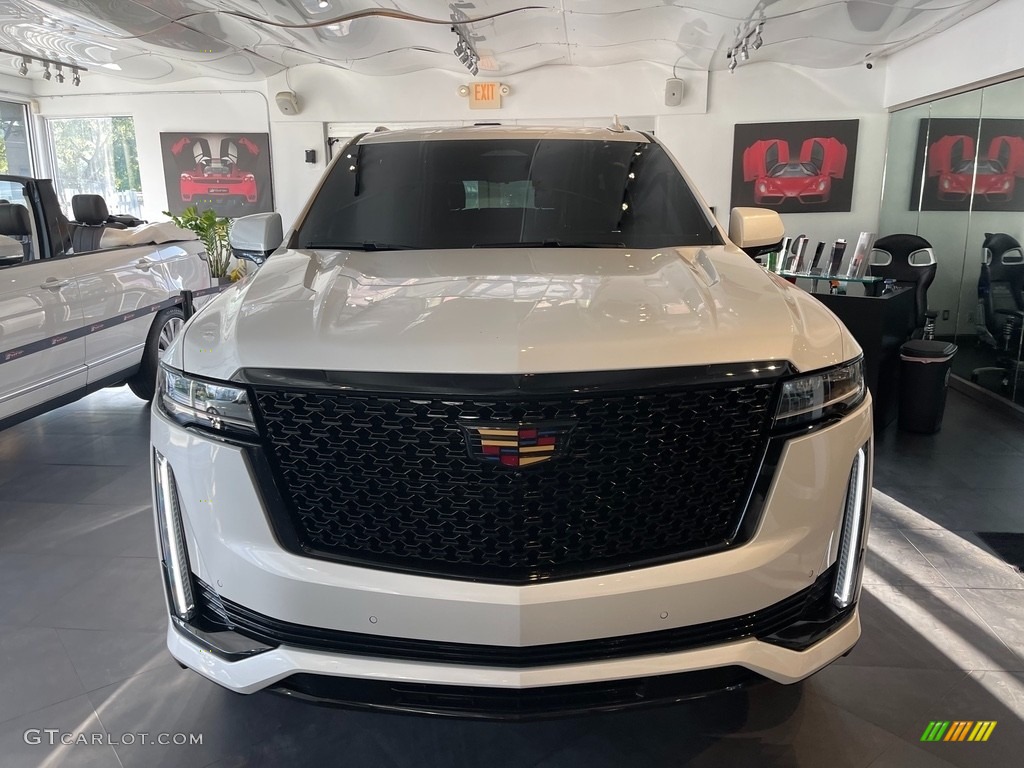 2021 Escalade Premium Luxury 4WD - Crystal White Tricoat / Brandy/Very Dark Atmosphere photo #8