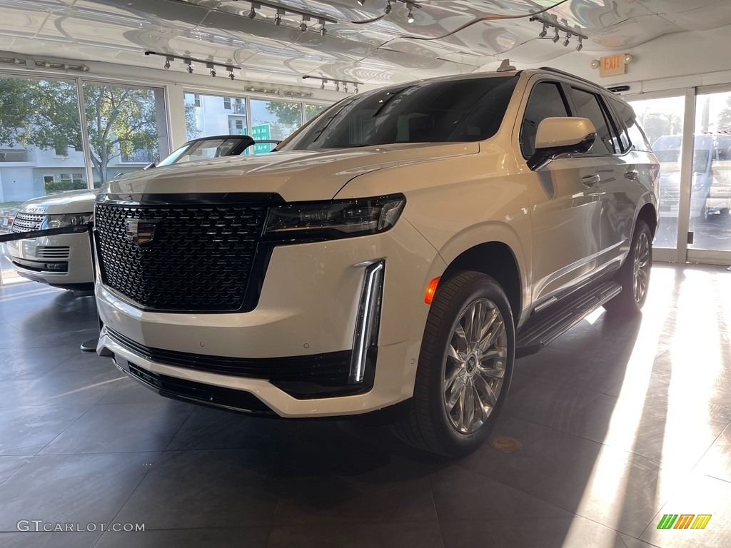 2021 Escalade Premium Luxury 4WD - Crystal White Tricoat / Brandy/Very Dark Atmosphere photo #9