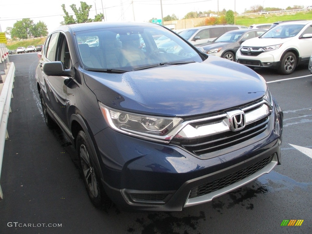 2017 CR-V LX AWD - Obsidian Blue Pearl / Gray photo #7