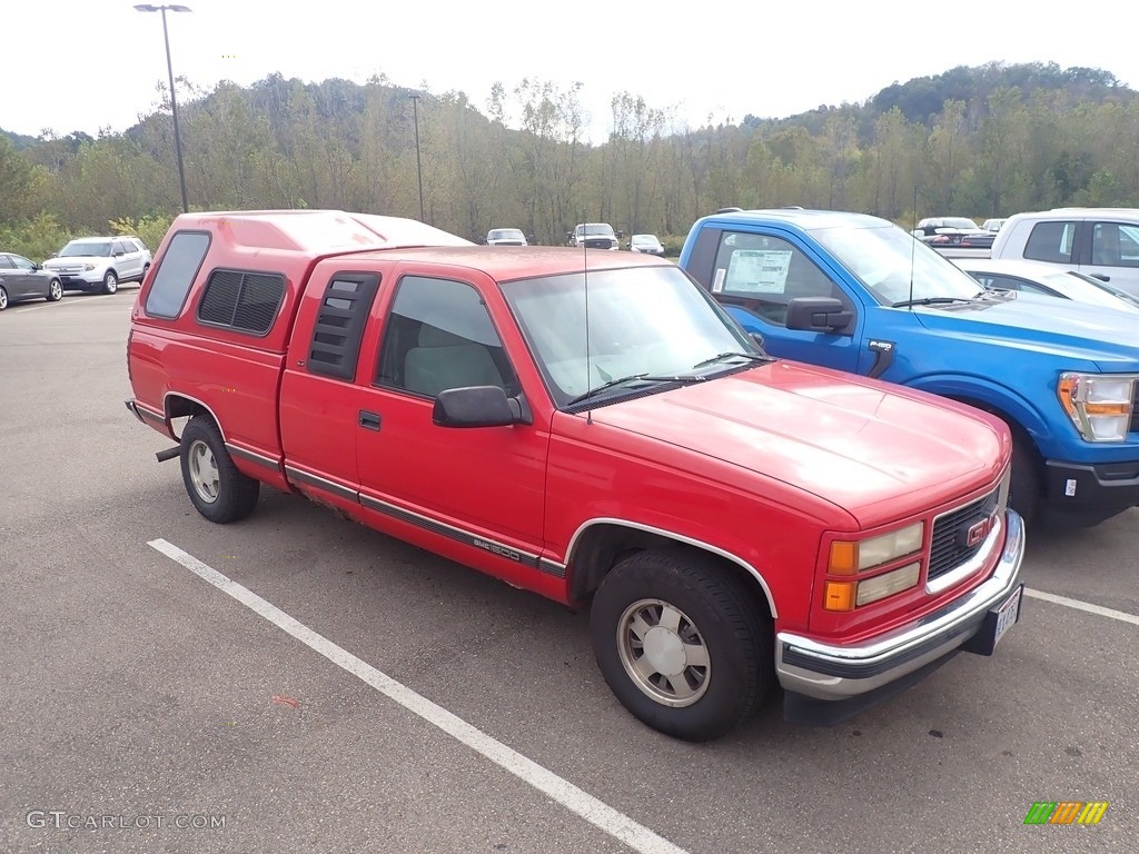 Victory Red 1997 GMC Sierra 1500 SL Extended Cab Exterior Photo #143057603