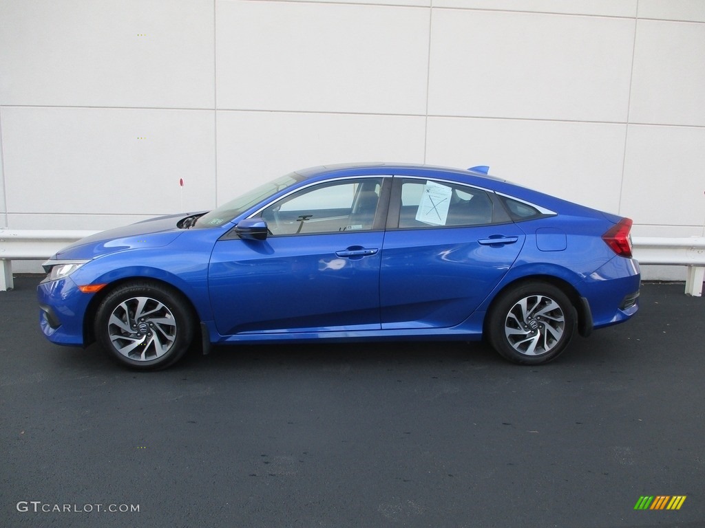 Aegean Blue Metallic 2018 Honda Civic EX Sedan Exterior Photo #143058001