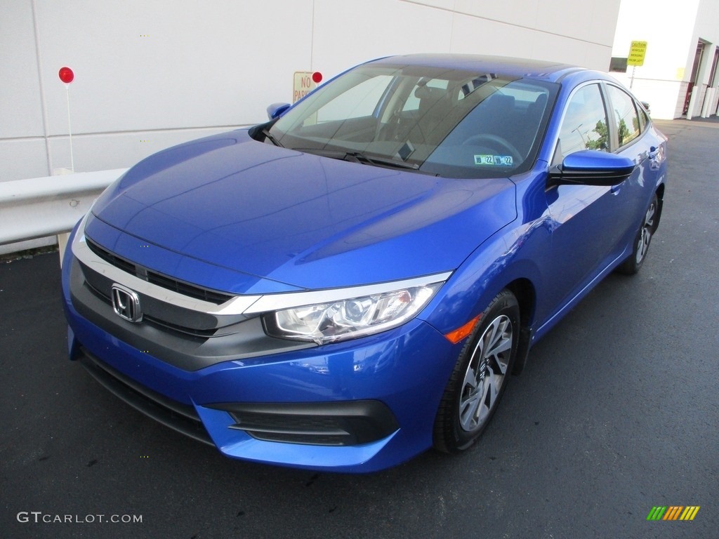 Aegean Blue Metallic 2018 Honda Civic EX Sedan Exterior Photo #143058185