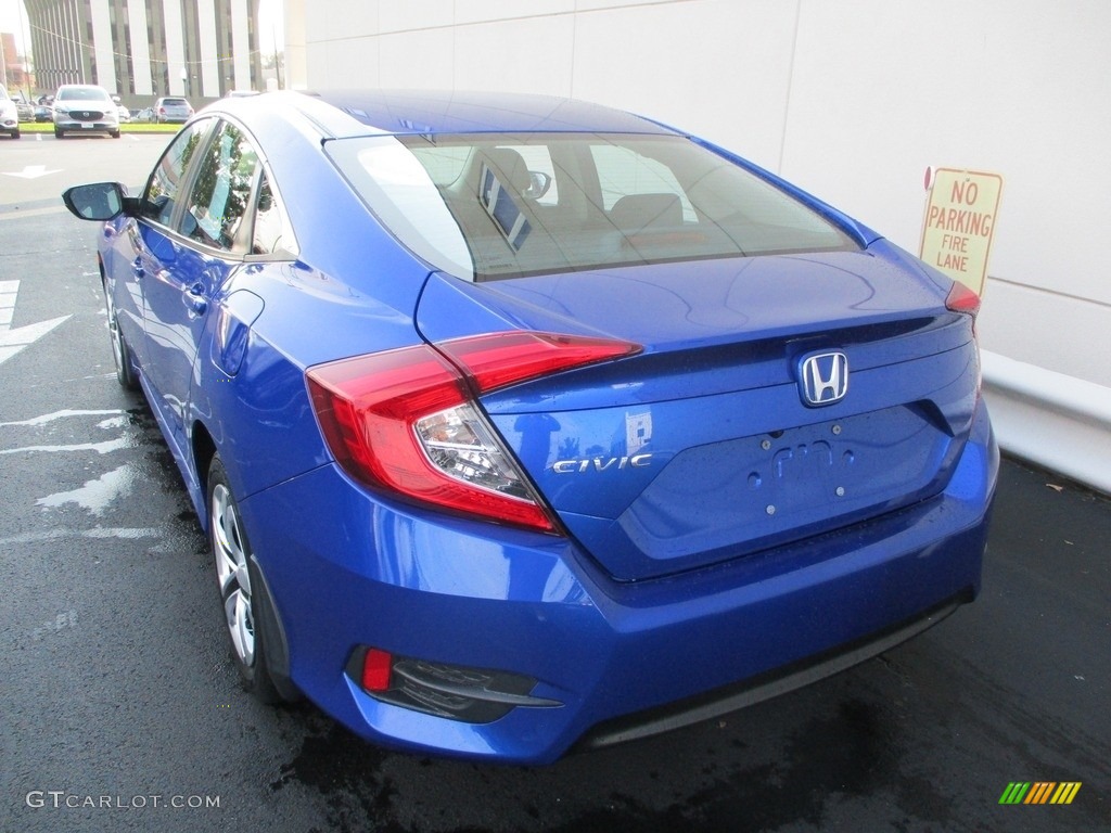 2018 Civic LX Sedan - Aegean Blue Metallic / Black photo #3
