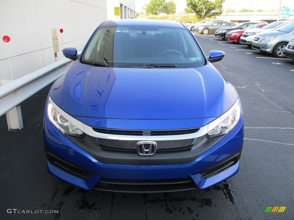 2018 Civic LX Sedan - Aegean Blue Metallic / Black photo #8