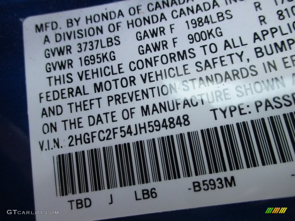 2018 Civic LX Sedan - Aegean Blue Metallic / Black photo #19