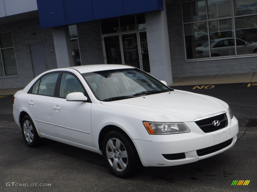 2008 Sonata GLS - Powder White Pearl / Beige photo #1
