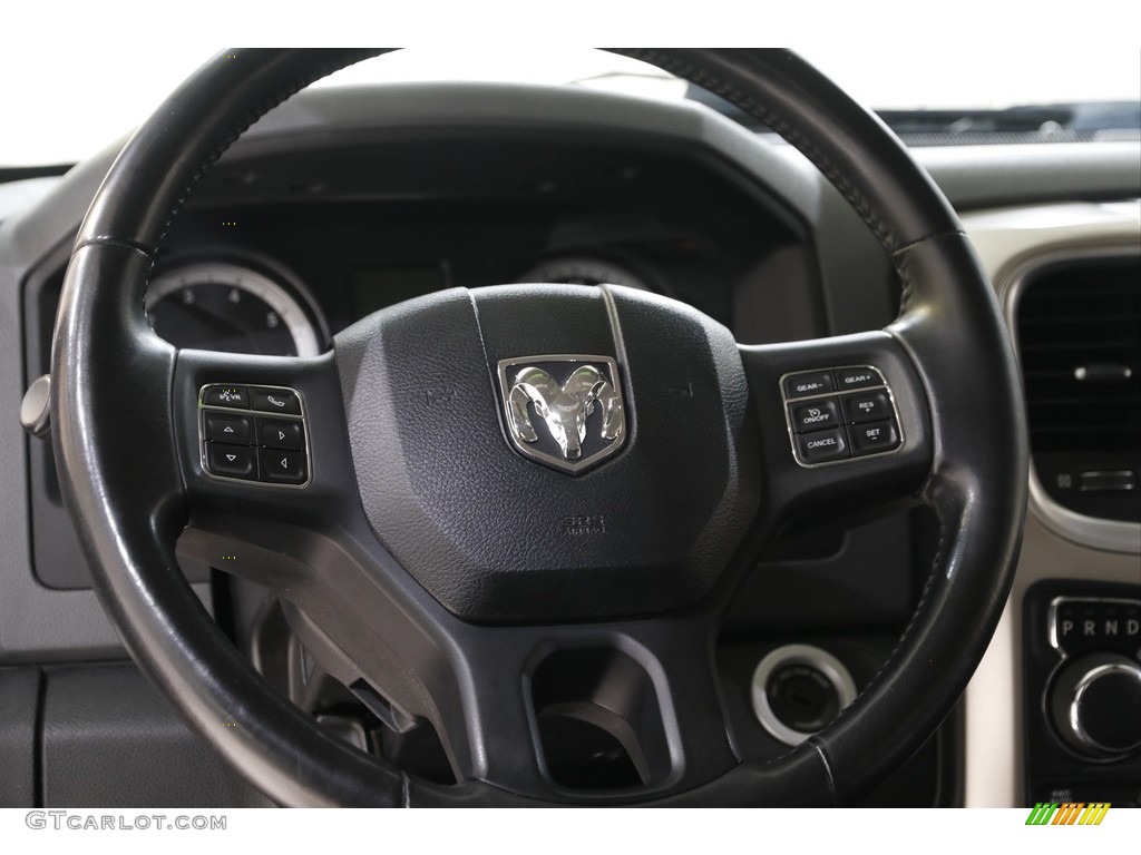 2015 Ram 1500 Big Horn Crew Cab 4x4 Black/Diesel Gray Steering Wheel Photo #143060222