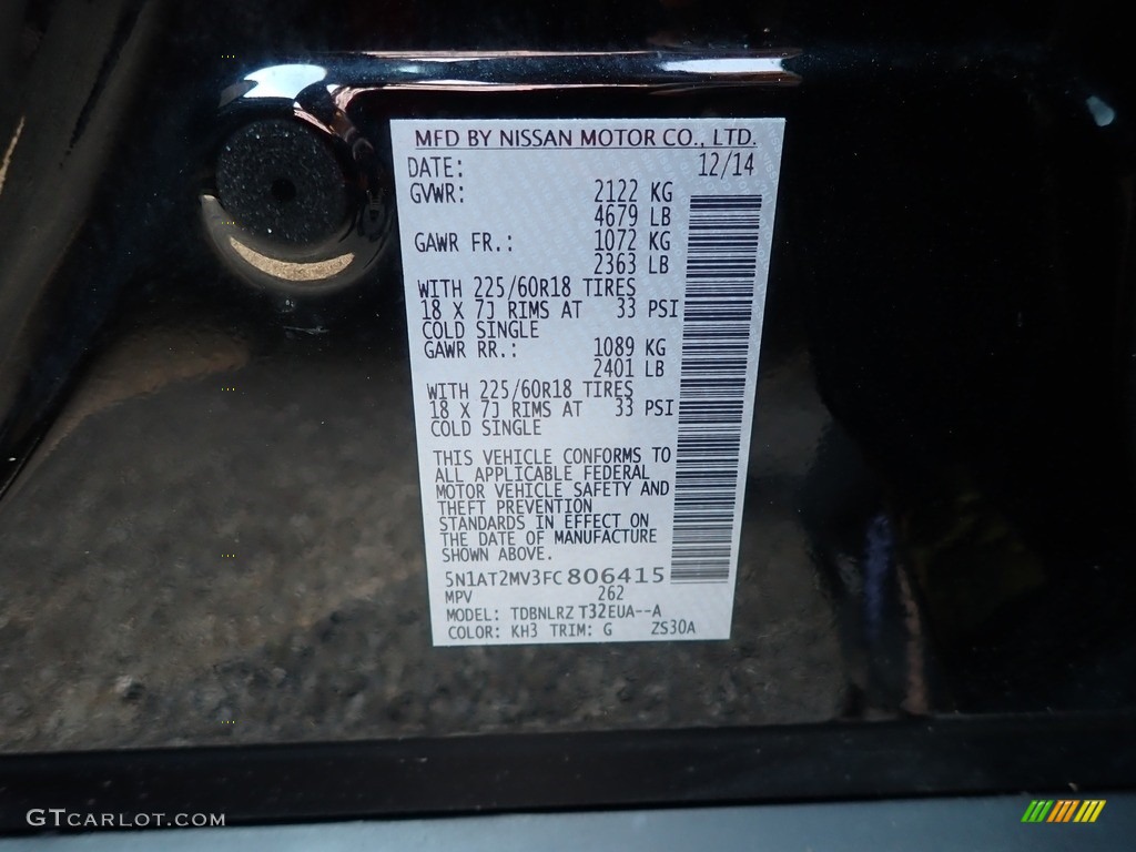 2015 Rogue SL AWD - Super Black / Charcoal photo #15