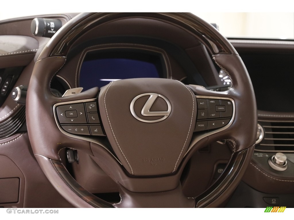 2018 Lexus LS 500 AWD Parchment Steering Wheel Photo #143066844