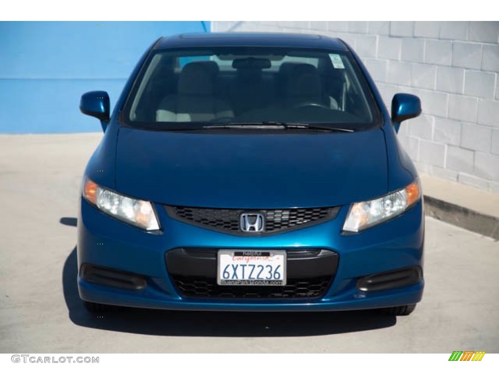 2012 Civic EX Coupe - Dyno Blue Pearl / Gray photo #7