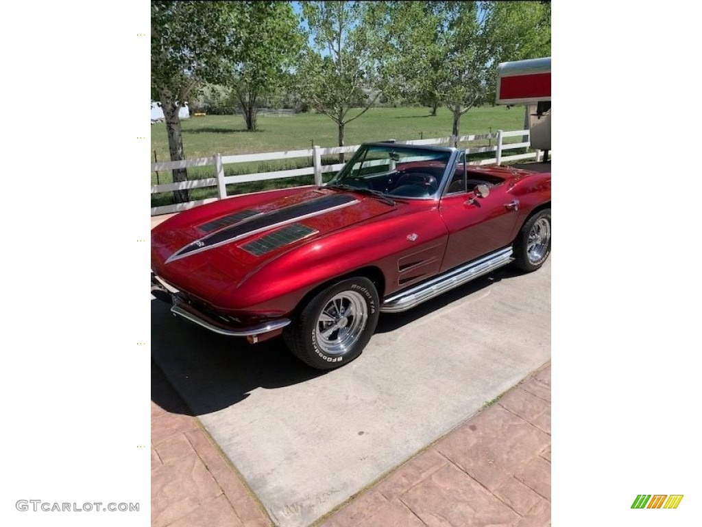 1963 Corvette Sting Ray Convertible - Dark Red Metallic / Black photo #1
