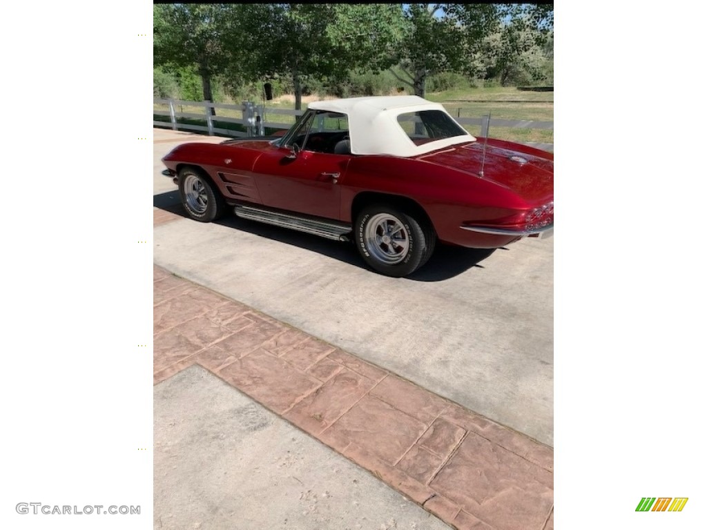 1963 Corvette Sting Ray Convertible - Dark Red Metallic / Black photo #10