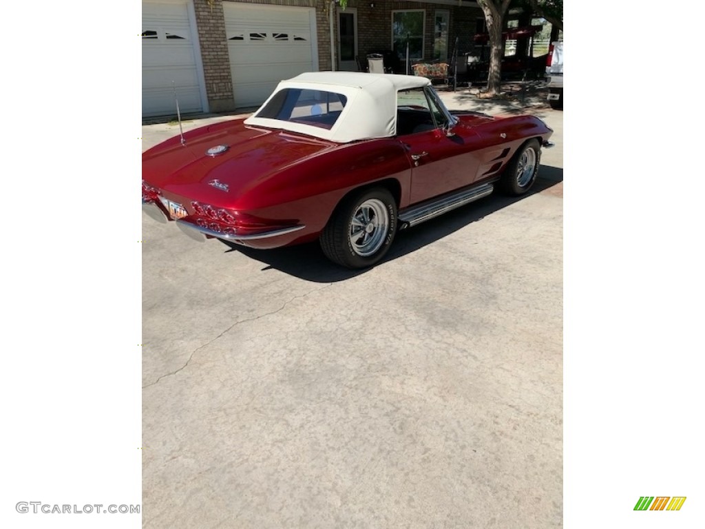 1963 Corvette Sting Ray Convertible - Dark Red Metallic / Black photo #13