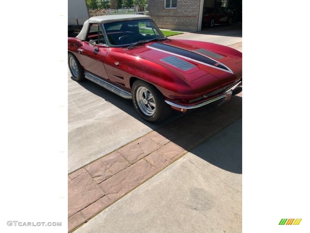 1963 Corvette Sting Ray Convertible - Dark Red Metallic / Black photo #14