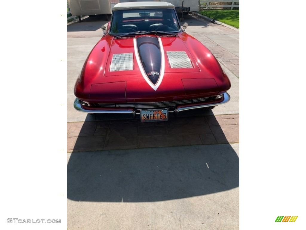 1963 Corvette Sting Ray Convertible - Dark Red Metallic / Black photo #15