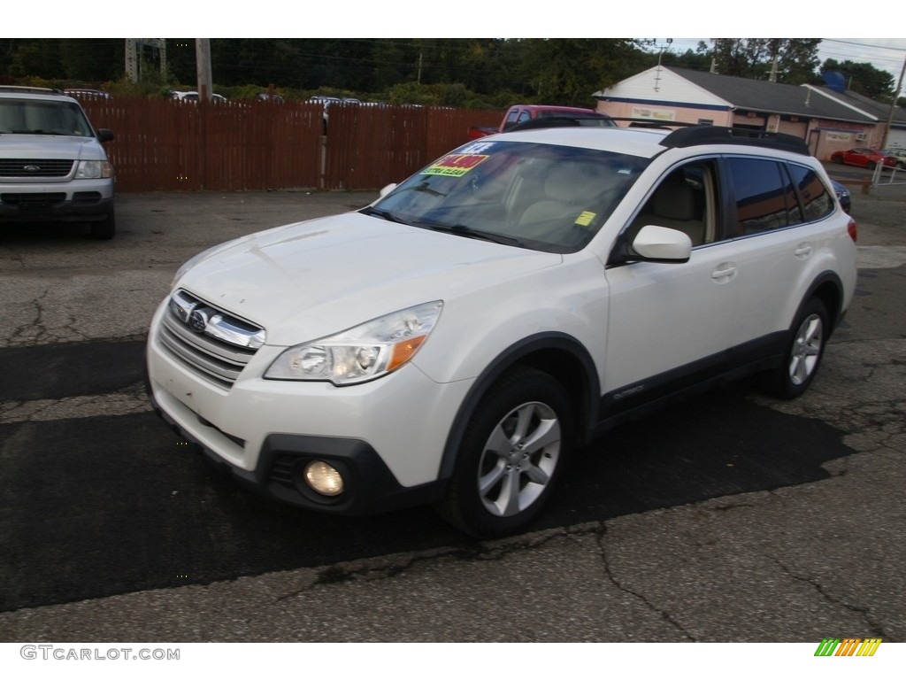 2014 Outback 2.5i Premium - Satin White Pearl / Ivory photo #1