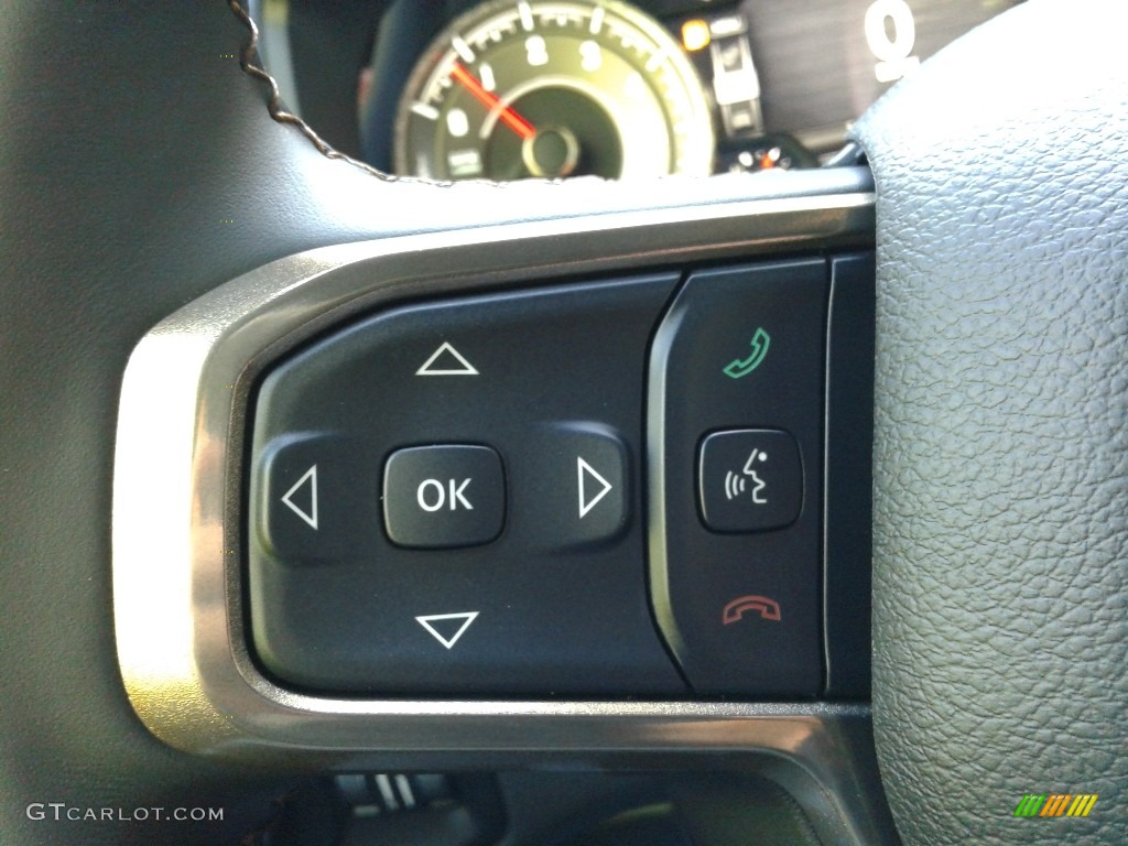 2022 Ram 1500 Limited Longhorn Crew Cab 4x4 Black/New Saddle Steering Wheel Photo #143075564