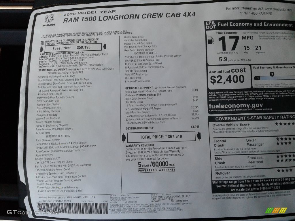 2022 1500 Limited Longhorn Crew Cab 4x4 - Billet Silver Metallic / Black/New Saddle photo #35